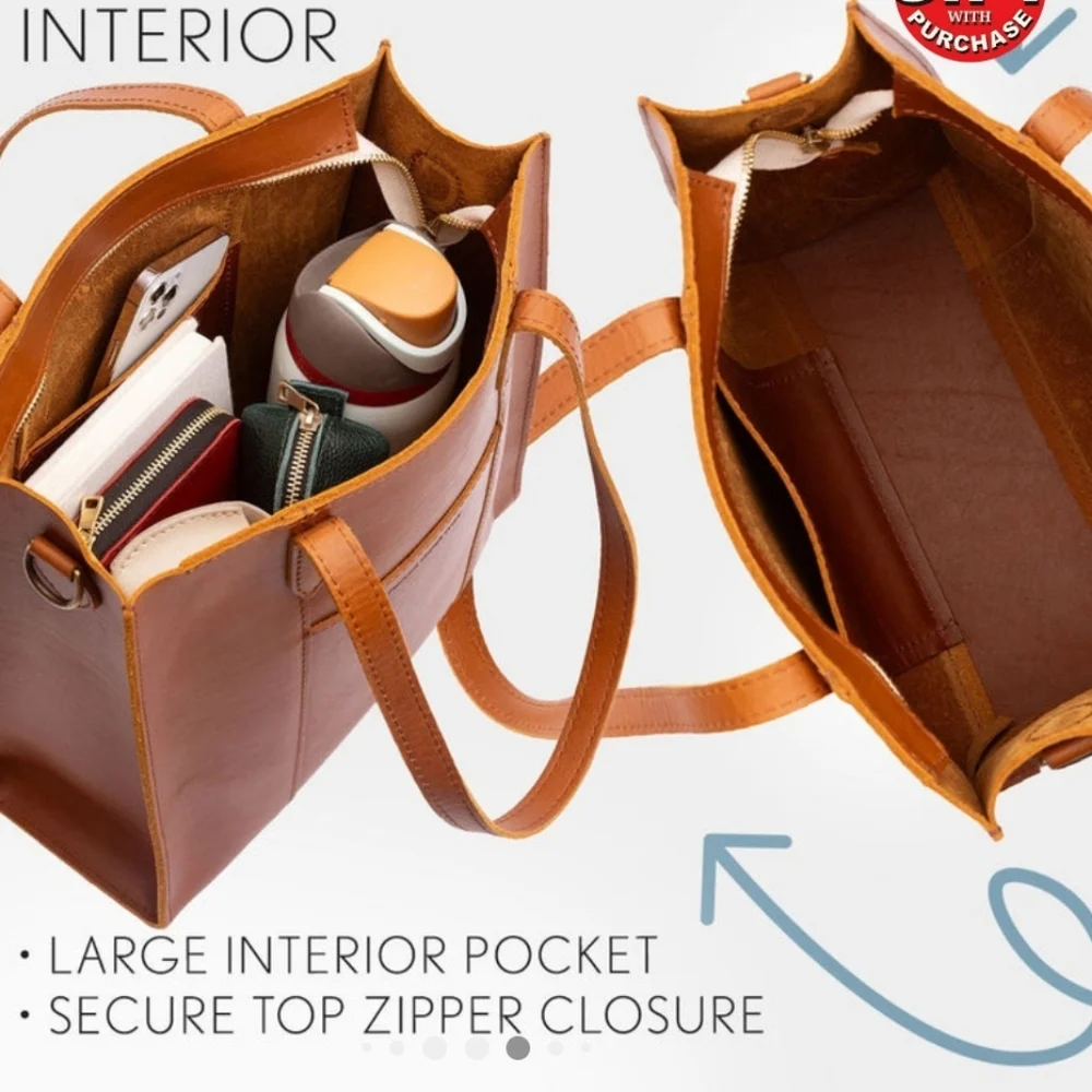 Portland Leather Goods Lola N/S Zippered Crossbody Tote Stardust - Picture 5 of 15